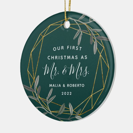 Décoration En Céramique Laurel Leaf premier mariage Noël (Gauche)