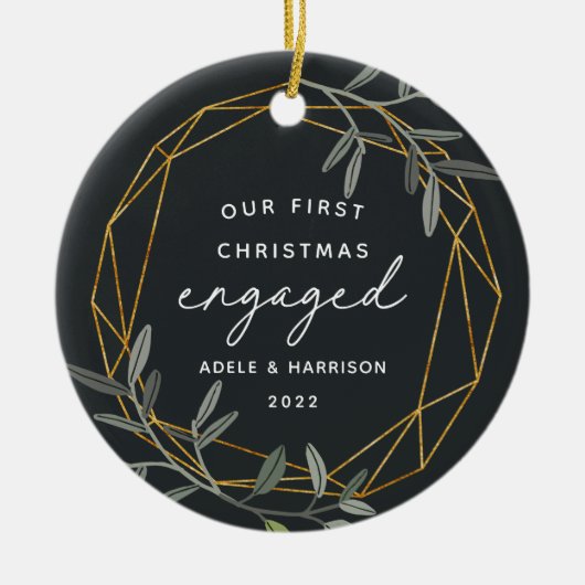 Décoration En Céramique Laurel Leaf, premier Noël engagé (Devant)