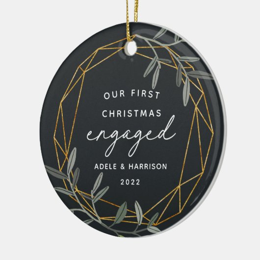 Décoration En Céramique Laurel Leaf, premier Noël engagé (Gauche)