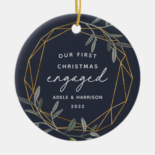 Décoration En Céramique Laurel Leaf, premier Noël engagé (Devant)