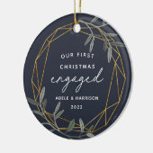 Décoration En Céramique Laurel Leaf, premier Noël engagé (Gauche)