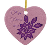 Lavande anglaise et poinsettia rouge-violet foncé