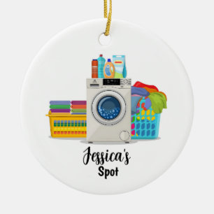 Décoration En Céramique Lave-linge personnalisée à Noël Ornament Blanchiss