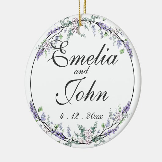 Décoration En Céramique Lavender Ivory Rose et Eucalyptus (Gauche)