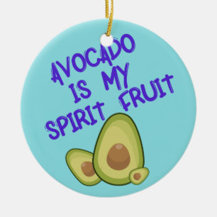 Décoration En Céramique L'Avocado est mon fruit spirituel avec la typograp