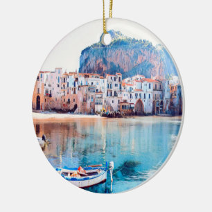 Décoration En Céramique ldp CEFALÙ - Sicile - plage - panorama