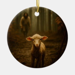 Décoration En Céramique Le Bon Berger et l'Agneau Perdu – Jésus & Agneau
