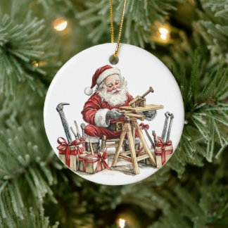 Décoration En Céramique Le charpentier préféré du Père Noël personnalisé