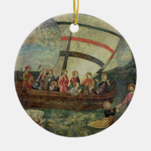 Décoration En Céramique Le Christ marchant sur l'eau, après le 'Navicella
