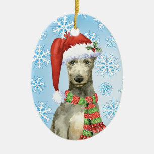 Décoration En Céramique Le Deerhound écossais de Noël