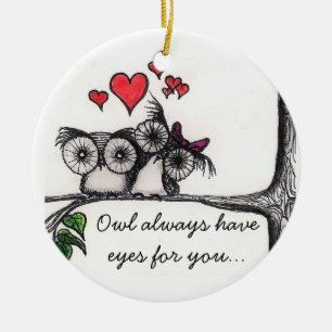 Décoration En Céramique Le hibou ont toujours des yeux pour vous… -