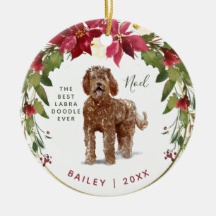 Décoration En Céramique Le Joyeux Noël Labradoodle   ajoutent la photo de