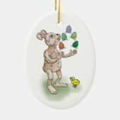 Décoration En Céramique Le lapin de Pâques jongle avec les oeufs de Pâques (Dos)