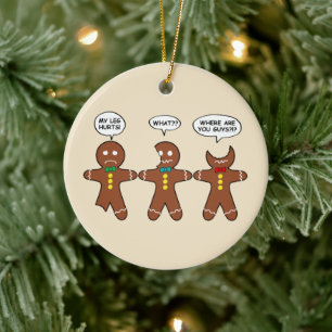Décoration En Céramique Le pain d'épices, ma jambe, fait mal au Humour