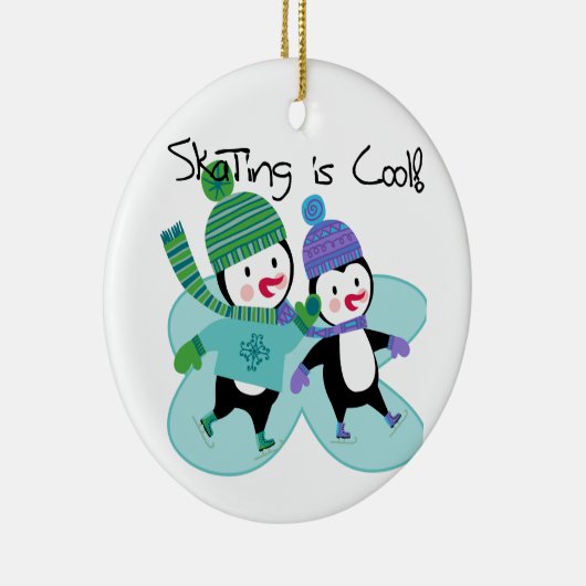 Décoration En Céramique Le patinage de pingouins est frais (Droite)