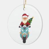 Décoration En Céramique Le Père Noël en moto (Gauche)