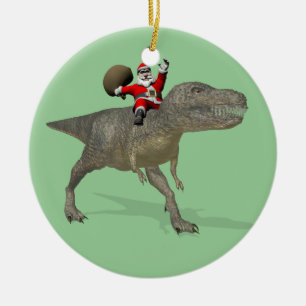 Décoration En Céramique Le Père Noël En Train De Circuler Sur Trex