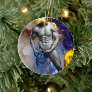 Décoration En Céramique le physique d'homme musclé en nuances de gris de S