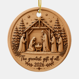 Décoration En Céramique Le plus beau cadeau de tous 2026 Crèche Aspect Boi