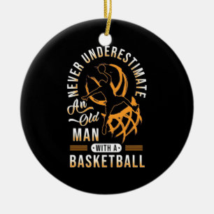 Décoration En Céramique Le Pouvoir Du Vieux Homme Avec Un Basket