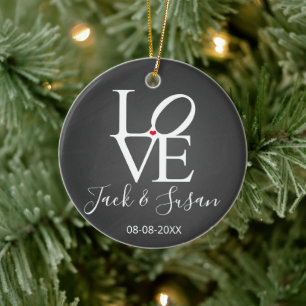 Décoration En Céramique le premier Noël comme m. et mme aiment Noël
