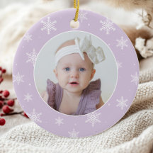 Le premier Noël de bébé flocon de neige violet pho