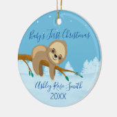 Décoration En Céramique Le premier Noël de bébé mignon hiver doux (Gauche)