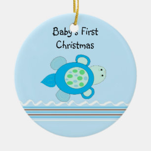Décoration En Céramique Le premier Noël de bébé petite tortue
