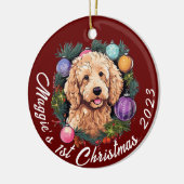 Décoration En Céramique Le premier Noël de Goldendoodle (Gauche)