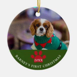 Décoration En Céramique Le premier vert de Noël du chien