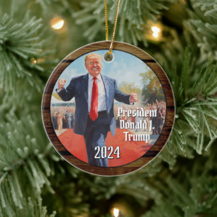 Décoration En Céramique Le président Donald Trump danse drôle Noël 2024