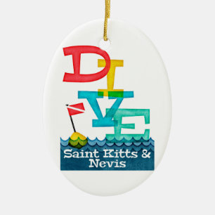 Décoration En Céramique Le saint Kitts et Niévès plongent - scaphandre