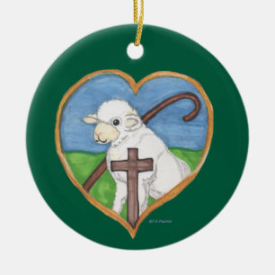 Décoration En Céramique Le Seigneur est mon Berger mouton et l'Ornement cr