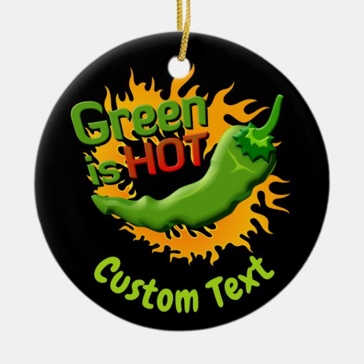 Décoration En Céramique Le vert est l'ornement en céramique chaud (Devant)