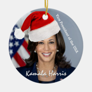 Décoration En Céramique Le vice-président Kamala Harris à Santa Hat