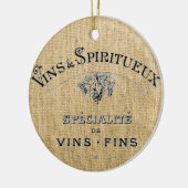 Décoration En Céramique Le vin français sur Burlap (Gauche)