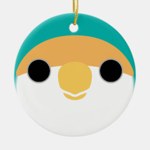 Décoration En Céramique Le visage d'un lovebird bleu à la pêche