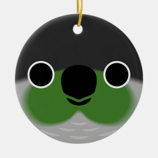 Décoration En Céramique Le visage d'une perruque verte (Devant)