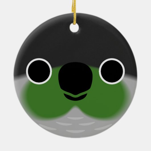 Décoration En Céramique Le visage d'une perruque verte (Dos)