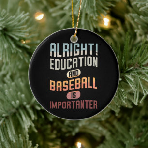 Décoration En Céramique L'Éducation Amusante Et Le Baseball Est Importante