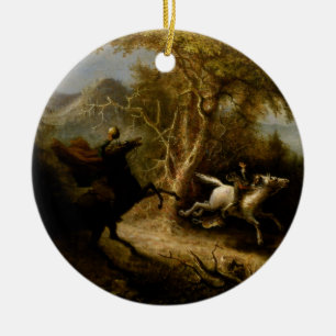 Décoration En Céramique Légende du cavalier sans tête fantôme d'Halloween