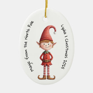 Décoration En Céramique L'Elfe Enchanté La Magie de Noël au Pôle Nord