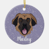 Décoration En Céramique Leonberger personnalisable (Devant)