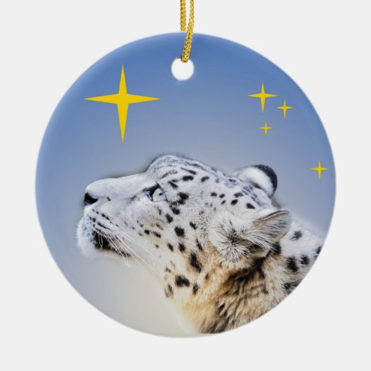 Décoration En Céramique Léopard de neige et les étoiles (Devant)