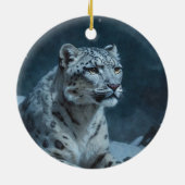 Décoration En Céramique Léopard des neiges et Pleine lune (Dos)