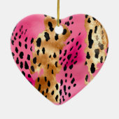 Décoration En Céramique Léopard doré rose (Dos)