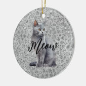 Décoration En Céramique Leopard Grey Meow Kitty Chat (Gauche)