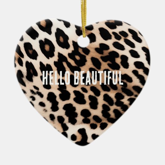 Décoration En Céramique Léopard noir crème (Devant)