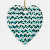 Décoration En Céramique Léopard noir et Turquoise (Droite)