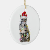 Décoration En Céramique Léopard Nuageux Avec Noël Casquette Scaft (Droite)